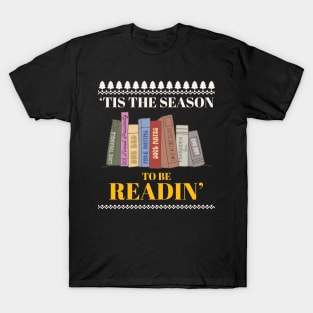 Bookish book Christmas holiday gifts & librarian gift for book nerds, bookworms T-Shirt